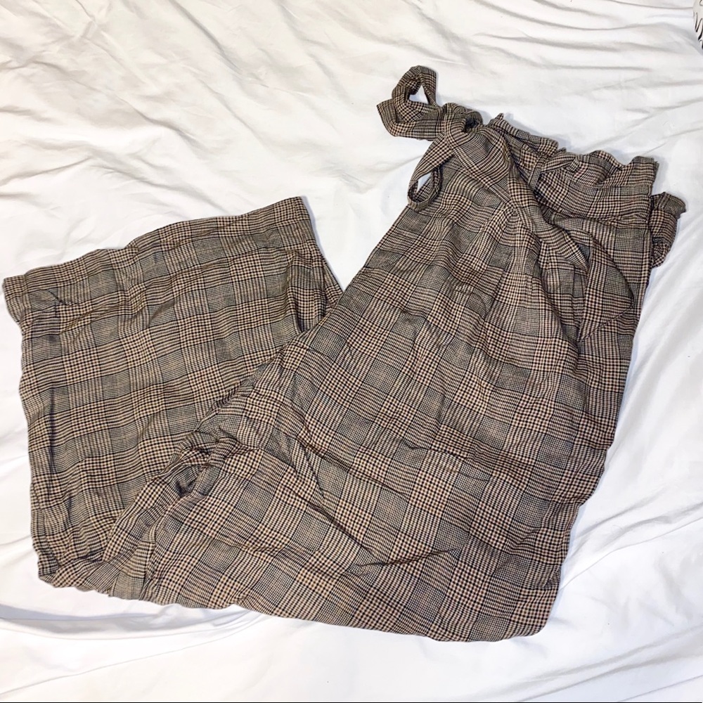 Plaid flowy pants